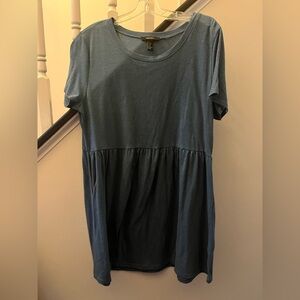 Forever 21 Blue Relaxed Short Sleeve Mini Dress